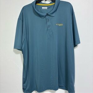 Columbia PFG OmniShade Men's Short Sleeve Polo Shirt Blue XXL
